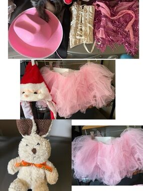 🥰🍭8pcs  Cute Kids Pink Tutu Ballet Costume Skirt&festival stuffs